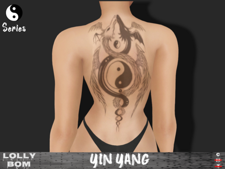 Second Life Marketplace - LOLLY's BOM things... [tattoo] yin yang (back) *UNISEX*